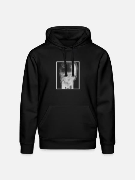 Monochrome Skull Halftone - Stanley/Stella Drummer Unisex Organic Hoodie - black