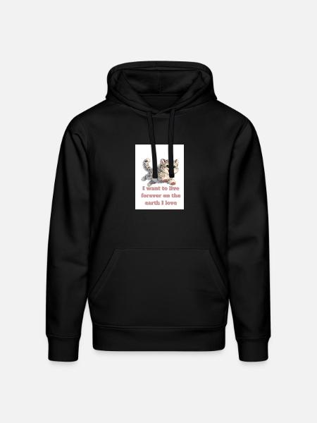 Happy Snow Leopard Design - Stanley/Stella Drummer Unisex Organic Hoodie - black