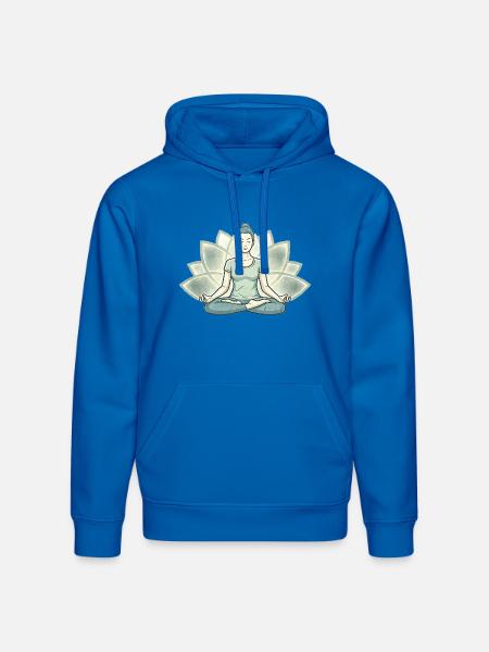 Lotus Calm Meditation Silhouette - Stanley/Stella Drummer Unisex Organic Hoodie - royal blue