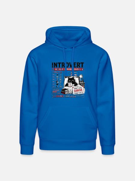 Introvert Weekend Survival Schedule - Stanley/Stella Drummer Unisex Organic Hoodie - royal blue