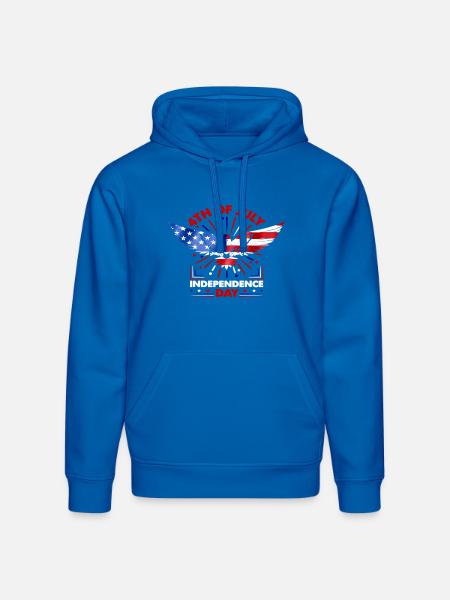 Star-Spangled Winged Eagle - Stanley/Stella Drummer Unisex Organic Hoodie - royal blue