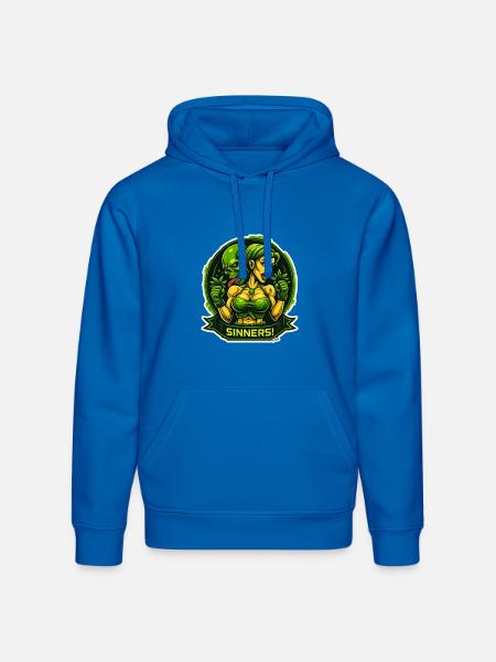 Sinners! Green Femme vs Demon - Stanley/Stella Drummer Unisex Organic Hoodie - royal blue