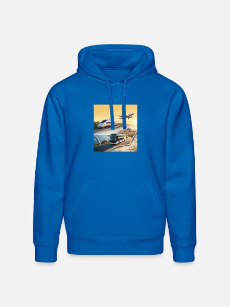 European Travel Journey Poster - Stanley/Stella Drummer Unisex Organic Hoodie - royal blue