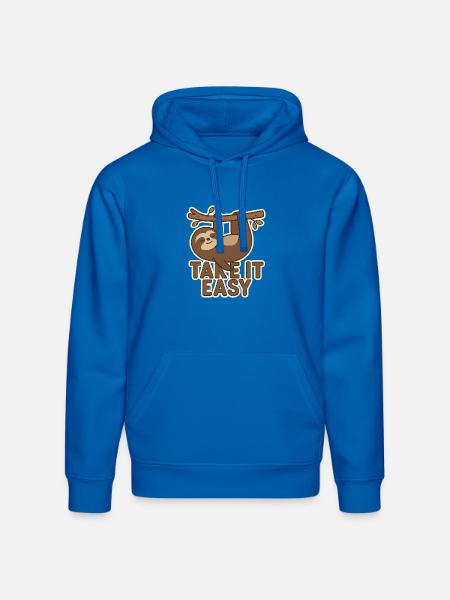 Take It Easy Sloth - Stanley/Stella Drummer Unisex Organic Hoodie - royal blue