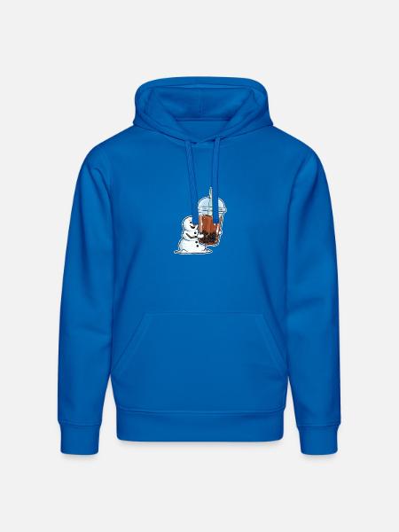 Snowman Bubble Tea Cup - Stanley/Stella Drummer Unisex Organic Hoodie - royal blue