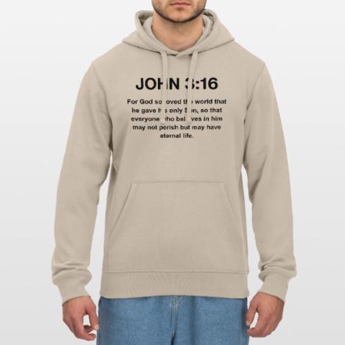 John 3:16 Christian Apparel – Bible Verse Clothing - Stanley/Stella Drummer Unisex Organic Hoodie