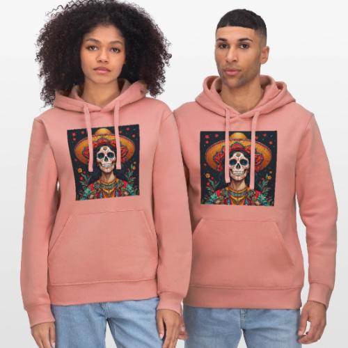 Charra Skull Art | Traditional Mexican Design - Stanley/Stella Drummer Unisex Organic Hoodie