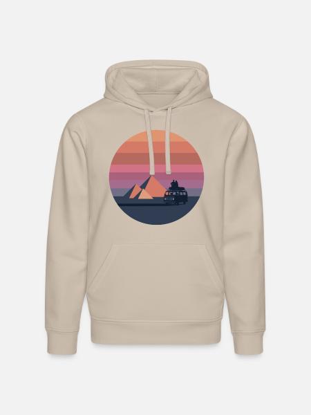 Volkswagen VW T2a Camper With Pyramids - Stanley/Stella Drummer Unisex Organic Hoodie - dust