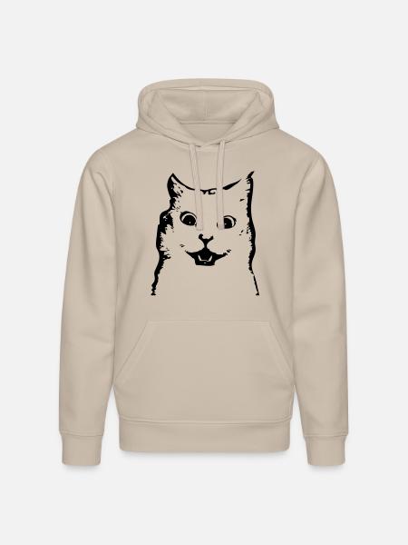 surprised cat - Stanley/Stella Drummer Unisex Organic Hoodie - dust