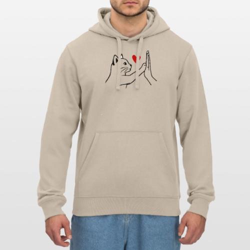 Cat Lover High-Five T-Shirt - Stanley/Stella Drummer Unisex Organic Hoodie