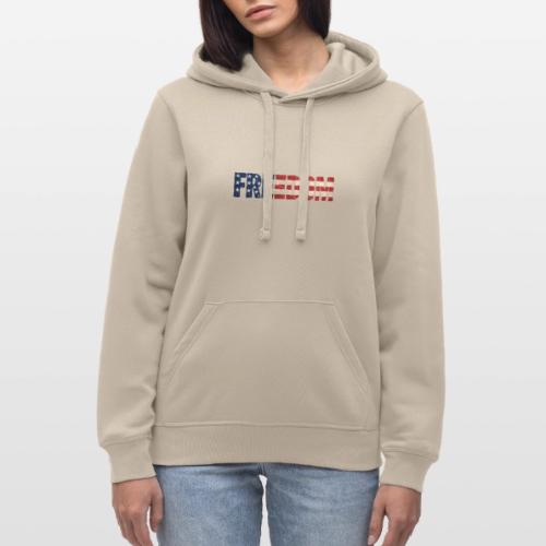 Freedom American Flag Distressed Patriotic Shirt - Stanley/Stella Drummer Unisex Organic Hoodie