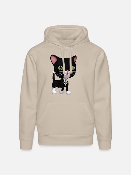 Black and White Cat - Stanley/Stella Drummer Unisex Organic Hoodie - dust