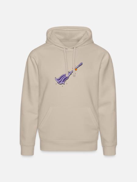 Witchy Broom - Stanley/Stella Drummer Unisex Organic Hoodie - dust