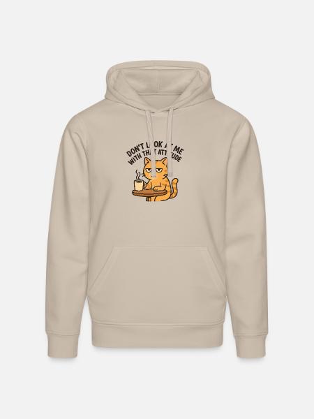 Unimpressed cat - Stanley/Stella Drummer Unisex Organic Hoodie - dust