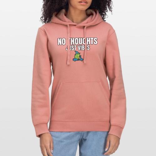 No Thoughts Just Vibes Funny Frog Shirt - Stanley/Stella Drummer Unisex Organic Hoodie