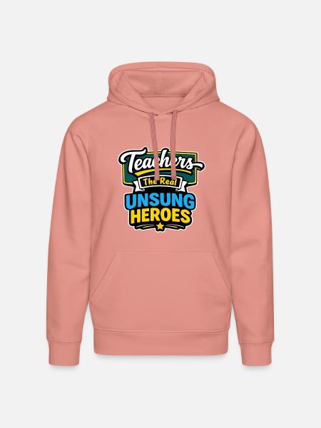 Teachers The Real Unsung Heroes - Stanley/Stella Drummer Unisex Organic Hoodie - canyon pink