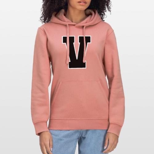 Varsity Letter V Athletic Alphabet Graphic - Stanley/Stella Drummer Unisex Organic Hoodie