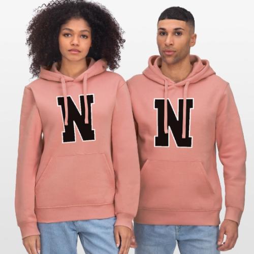 Varsity Letter N Athletic Font Graphic - Stanley/Stella Drummer Unisex Organic Hoodie