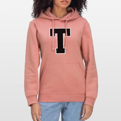 Varsity Letter T Athletic Font Design - Stanley/Stella Drummer Unisex Organic Hoodie