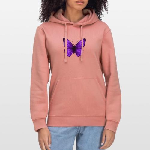 Neon Purple Butterfly - Stanley/Stella Drummer Unisex Organic Hoodie