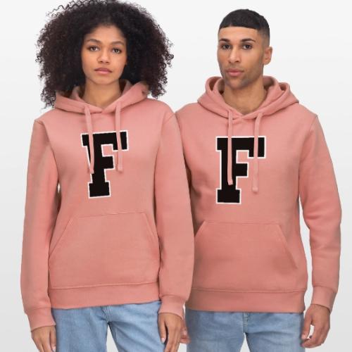 Varsity Letter F Athletic Monogram - Stanley/Stella Drummer Unisex Organic Hoodie