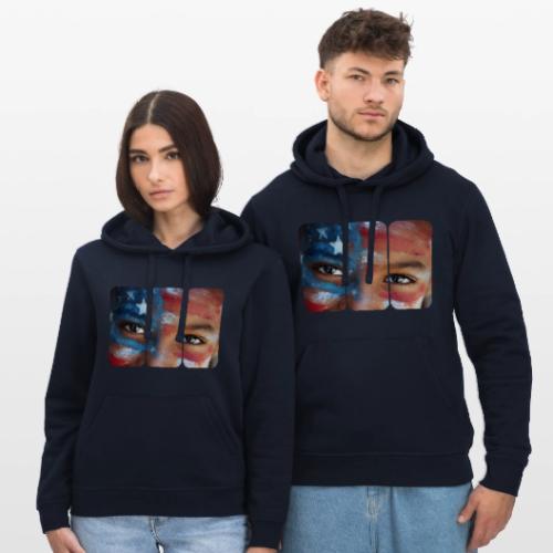 USA: Eyes of the Flag - Stanley/Stella Drummer Unisex Organic Hoodie