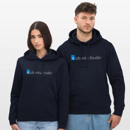 Ubuntu Studio Logo 2022 - White - Stanley/Stella Drummer Unisex Organic Hoodie
