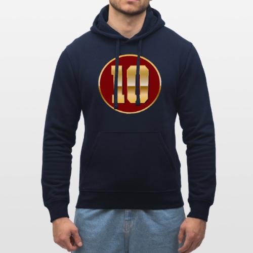 Number 10 in Gold Varsity Font - Stanley/Stella Drummer Unisex Organic Hoodie
