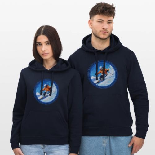 Skiing: On the Edge - Stanley/Stella Drummer Unisex Organic Hoodie