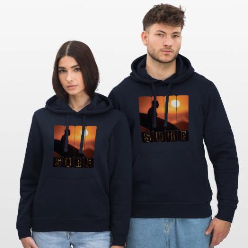 Surfing: Sunset Surf Panels - Stanley/Stella Drummer Unisex Organic Hoodie