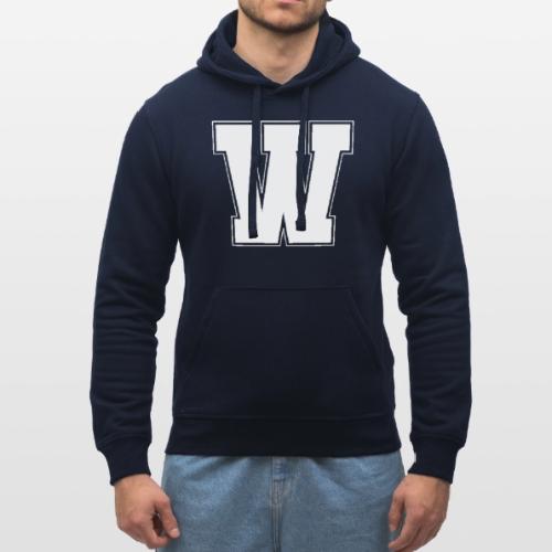 White Letter W – Varsity Alphabet Monogram - Stanley/Stella Drummer Unisex Organic Hoodie