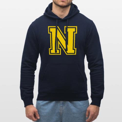 Letter N – Capital Athletic Alphabet Monogram - Stanley/Stella Drummer Unisex Organic Hoodie
