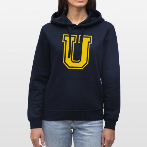 Letter U – Capital Athletic Alphabet Monogram - Stanley/Stella Drummer Unisex Organic Hoodie