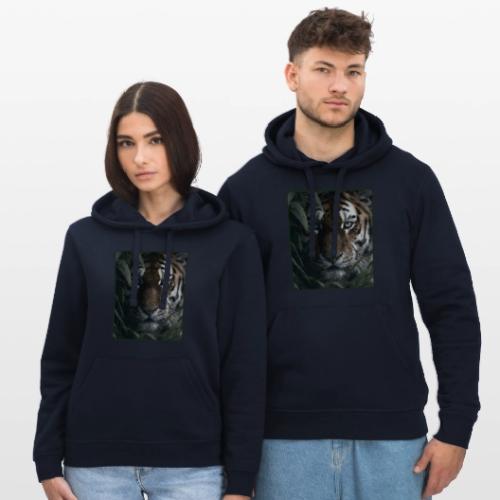 Tiger Jungle Eyes Wildlife Design - Stanley/Stella Drummer Unisex Organic Hoodie
