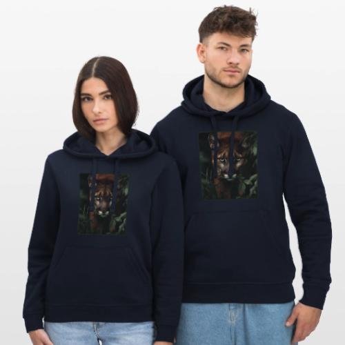 Cougar Jungle Predator Design - Stanley/Stella Drummer Unisex Organic Hoodie