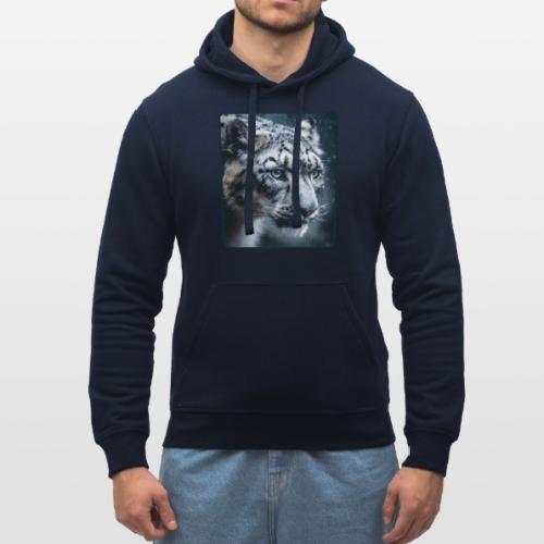 Snow Leopard Blue Eyes Design - Stanley/Stella Drummer Unisex Organic Hoodie