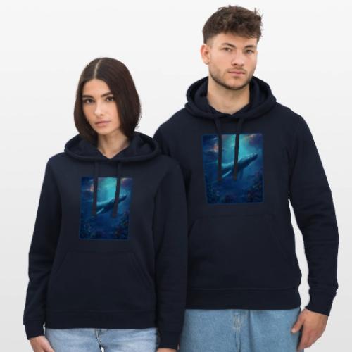 Humpback Whale Ocean Reef Design - Stanley/Stella Drummer Unisex Organic Hoodie