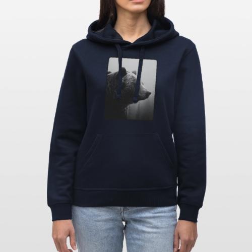 Grizzly Bear Black White Portrait Design - Stanley/Stella Drummer Unisex Organic Hoodie