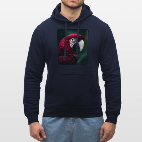 Red Green Macaw Bird Portrait Design - Stanley/Stella Drummer Unisex Organic Hoodie