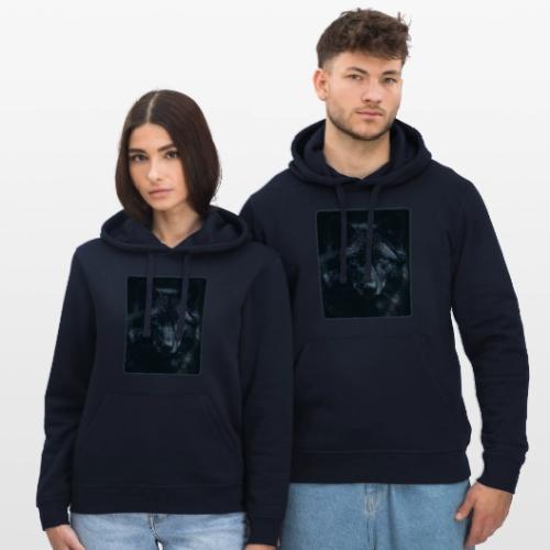 Black Wolf Intense Eyes Portrait Design - Stanley/Stella Drummer Unisex Organic Hoodie
