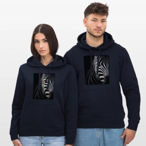 Zebra High Contrast Portrait Design - Stanley/Stella Drummer Unisex Organic Hoodie