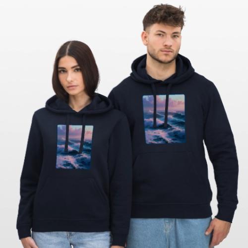 Dreamy Pastel Ocean Sunset Art - Stanley/Stella Drummer Unisex Organic Hoodie