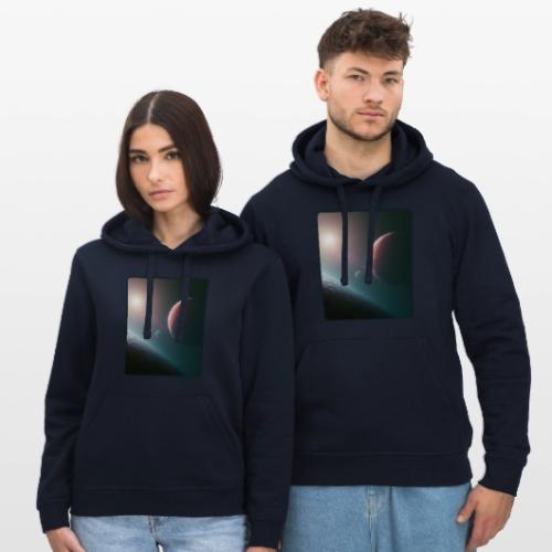Deep Space Planet Horizon Art - Stanley/Stella Drummer Unisex Organic Hoodie