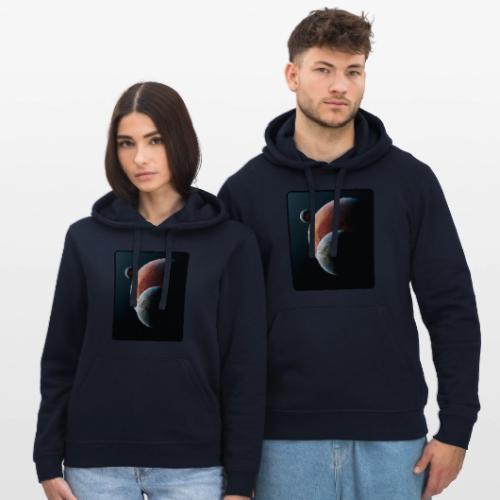 Three Planets Deep Space Design - Stanley/Stella Drummer Unisex Organic Hoodie