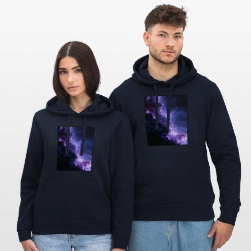 Purple Nebula Space Design - Stanley/Stella Drummer Unisex Organic Hoodie