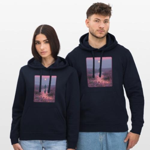 Ethereal Sunset Flower Field Art - Stanley/Stella Drummer Unisex Organic Hoodie