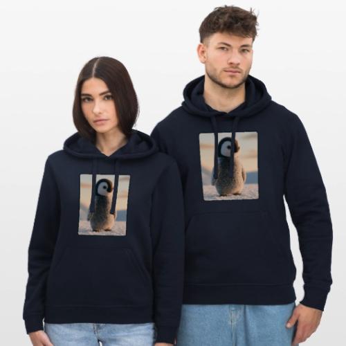 Cute Penguin Chick Sunrise Design - Stanley/Stella Drummer Unisex Organic Hoodie