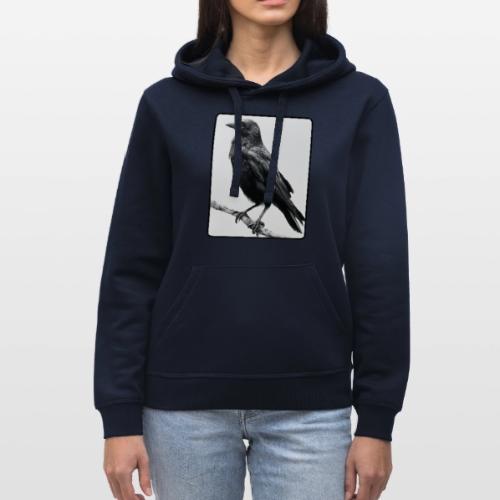 Raven Black and White Art Design - Stanley/Stella Drummer Unisex Organic Hoodie