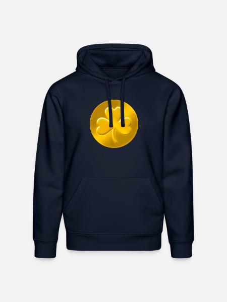 Lucky Shamrock Coin - Stanley/Stella Drummer Unisex Organic Hoodie - french navy