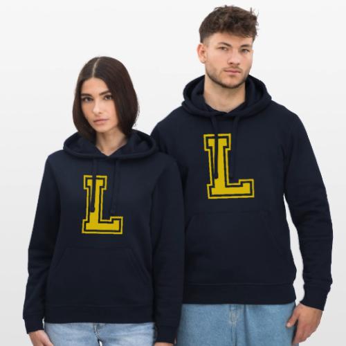 Letter L – Capital Athletic Alphabet Monogram - Stanley/Stella Drummer Unisex Organic Hoodie